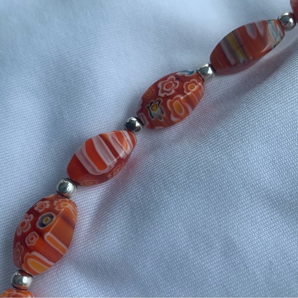 Unique Glass Beads (Mainly Orange) Total Length 21” can be made shorter w/clasp - Picture 14 of 16